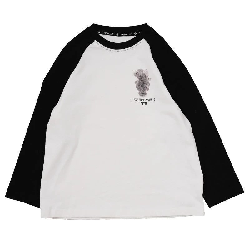 Y6853男童长袖t恤春装中大童打底衫男孩百搭儿童插肩袖上衣潮