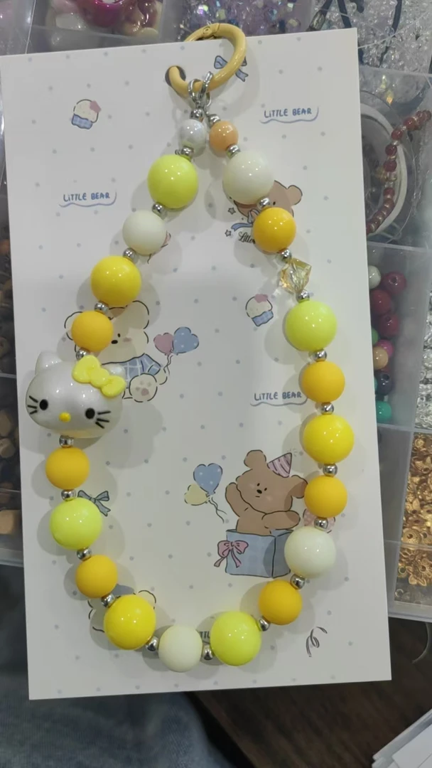 纯手工制作，糖果色手机链