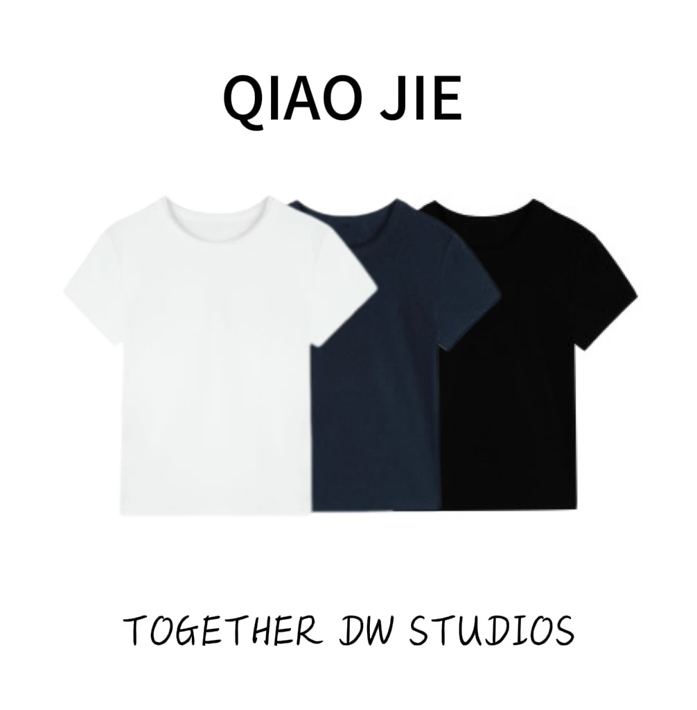 【南梅】2025春夏圆领弹力纯色休闲百搭短袖#W1790