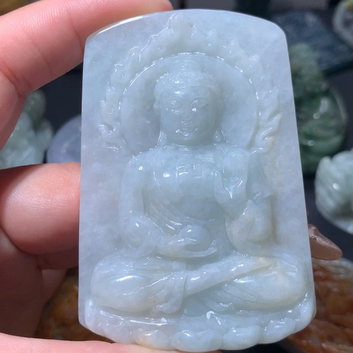 翡翠未镶嵌颈饰保真天然A货翡翠