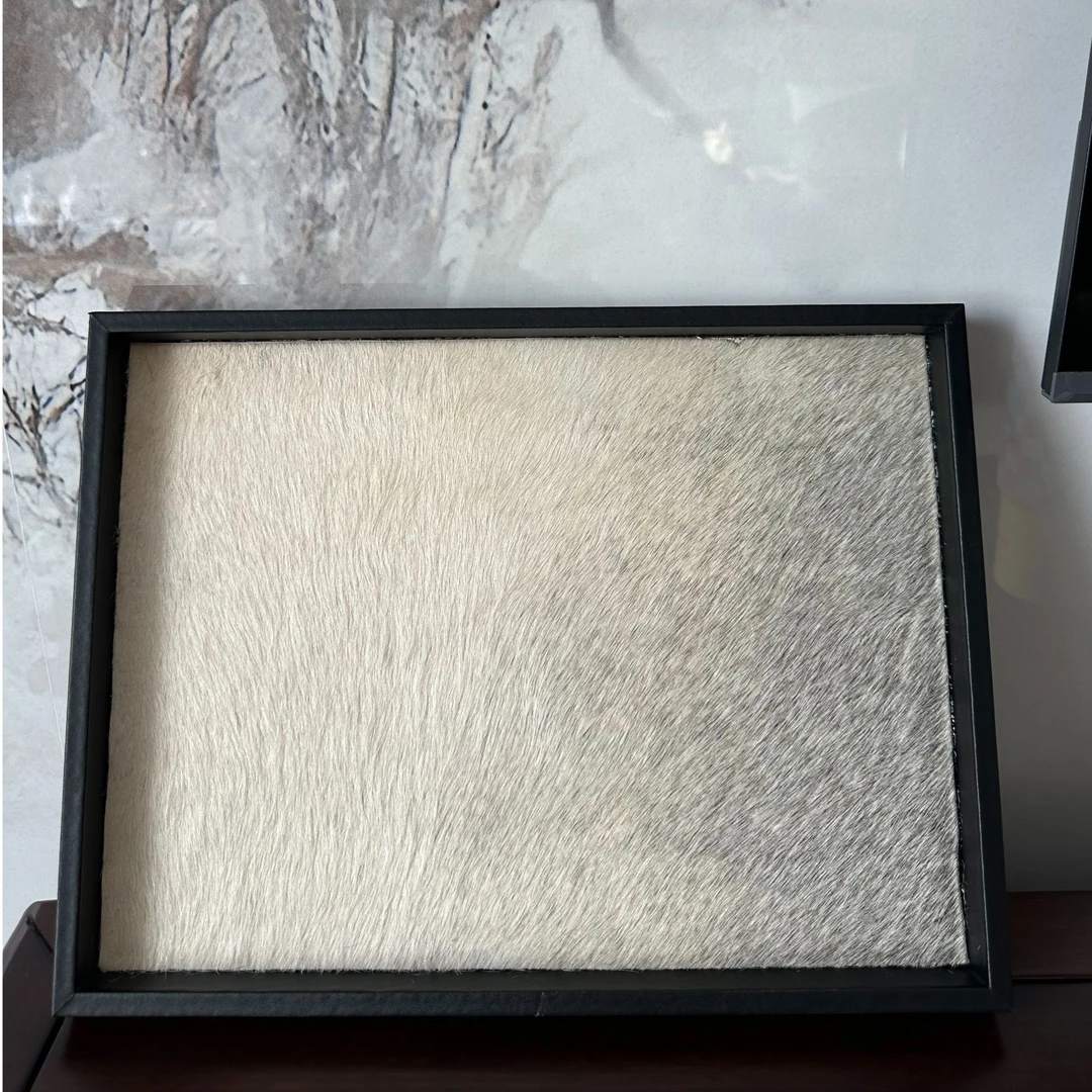 马毛托盘渐变麻针简约风桌面玄关钥匙收纳高档艺术托盘桌面摆件