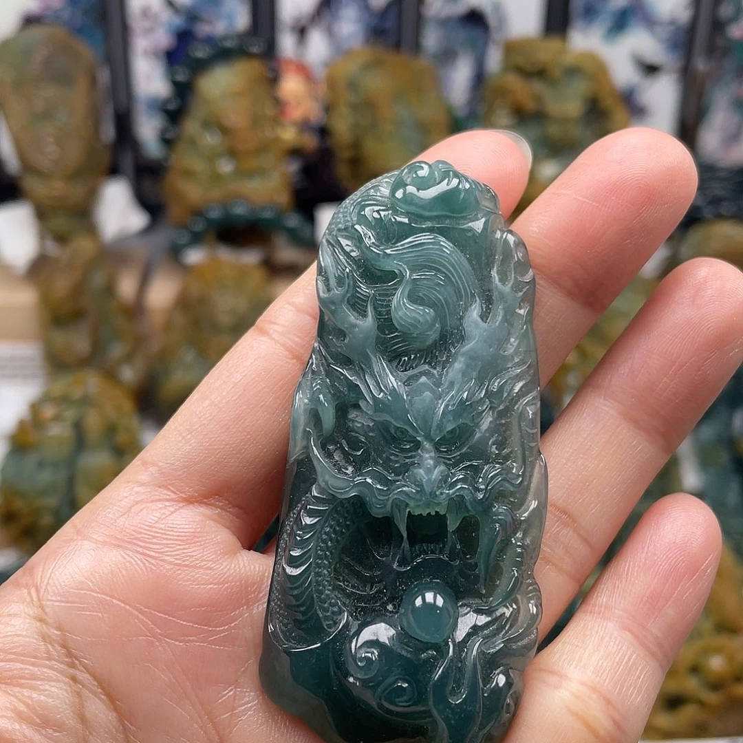 翡翠未镶嵌颈饰天然翡翠a货龙