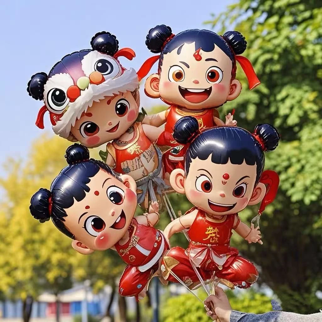 哪吒气球手持夹片气球魔童降世儿童卡通地摊批发气球2025新款爆款