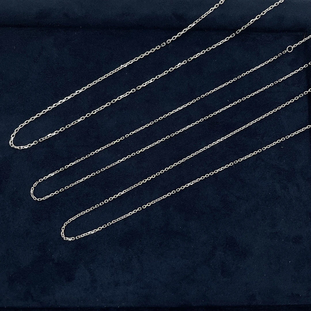 PT950项链素链万能链链子时尚卡链密卡十字链素款方链百搭简约