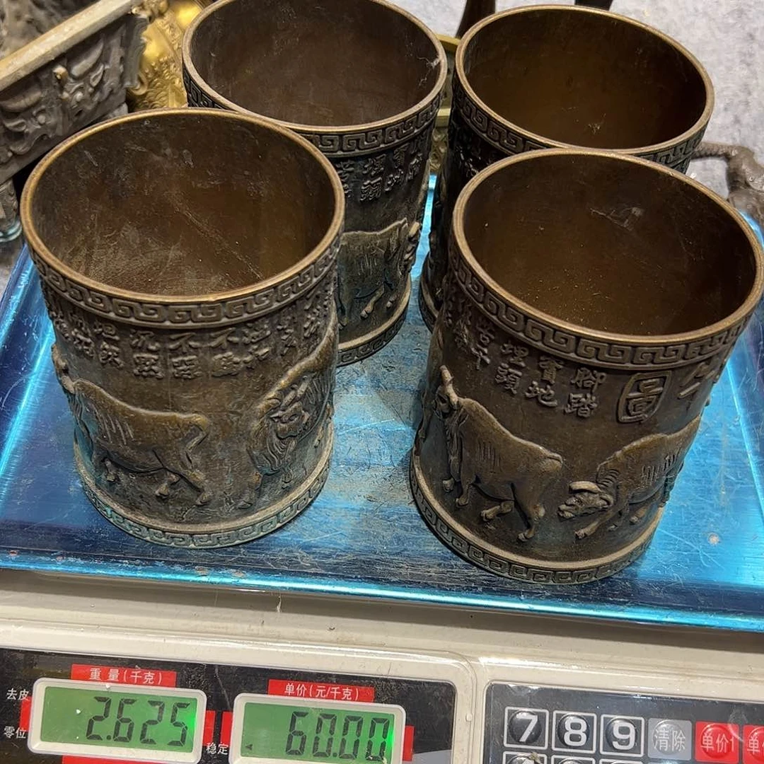 老*微瑕疵偏远不包邮黄铜摆件