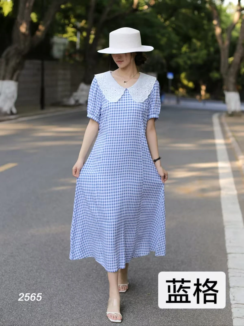 JYP-[盈夏少女]25夏季新款碎花披肩领百搭休闲连衣裙GG-2565