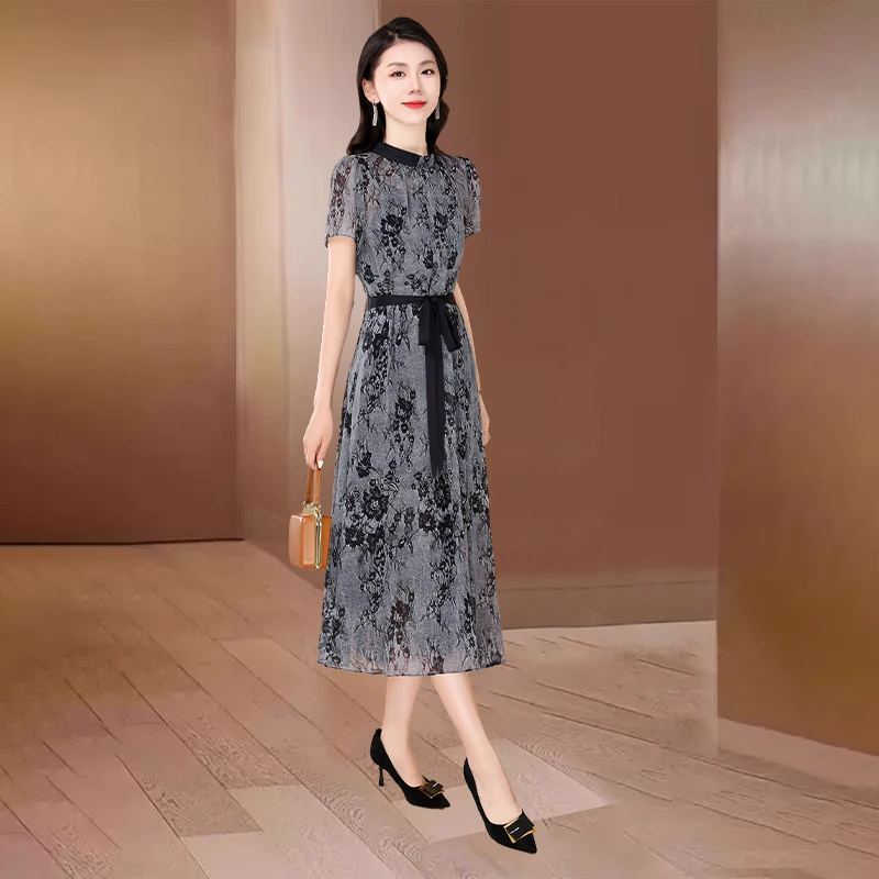 小个子纱料时尚女装连衣裙女2025新款夏广州十三行洋气质两件套群