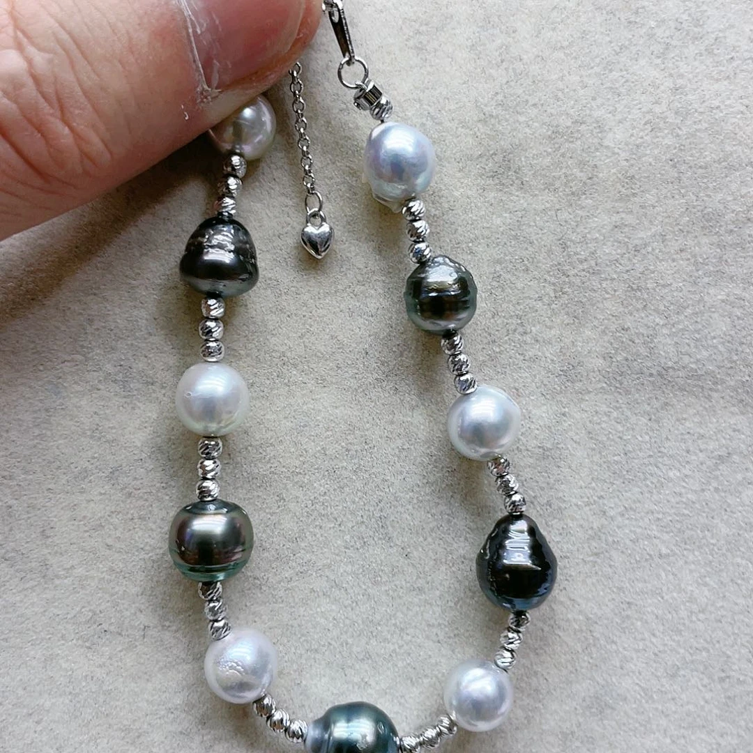 海水珍珠手绳银S925镶嵌