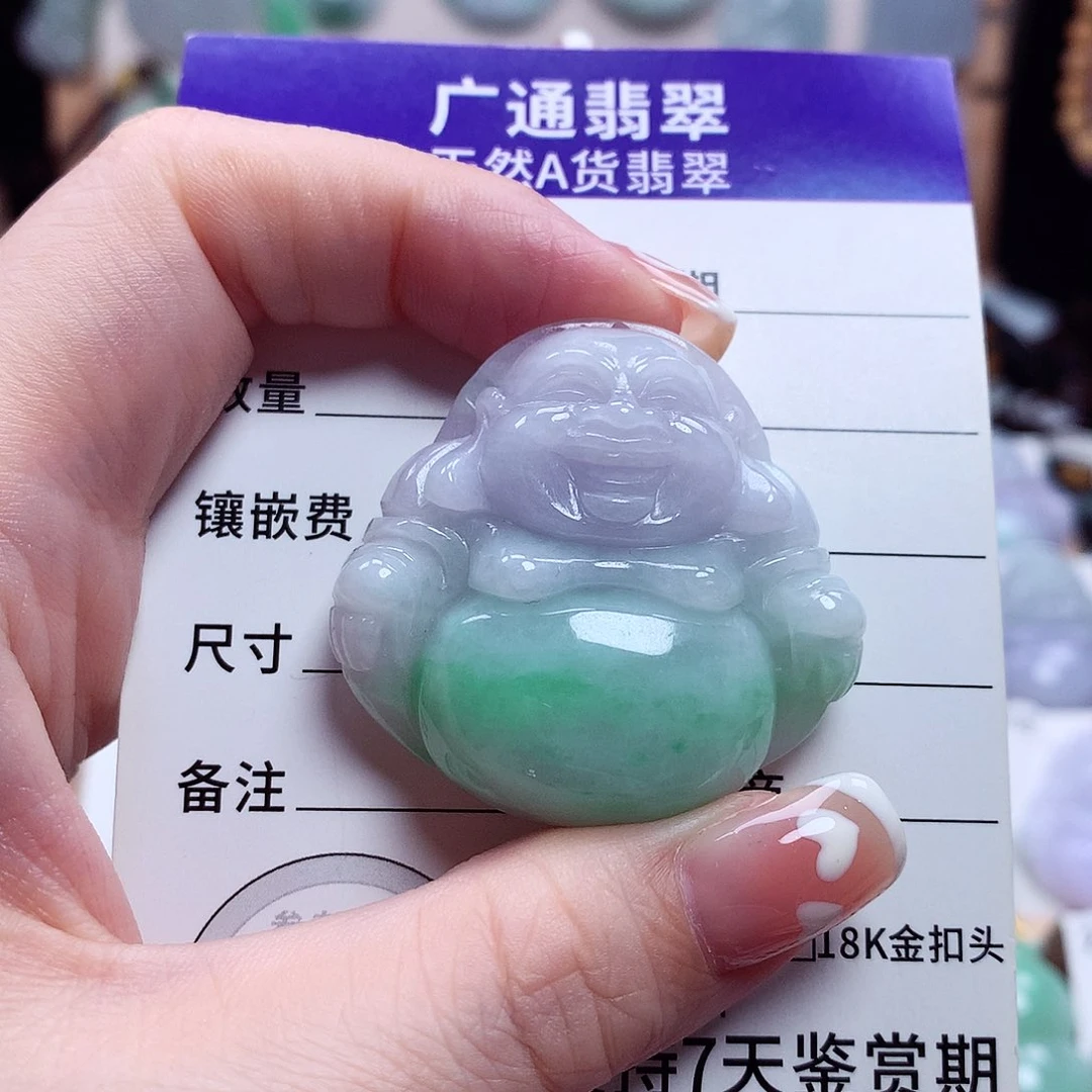 翡翠未镶嵌颈饰佛公09