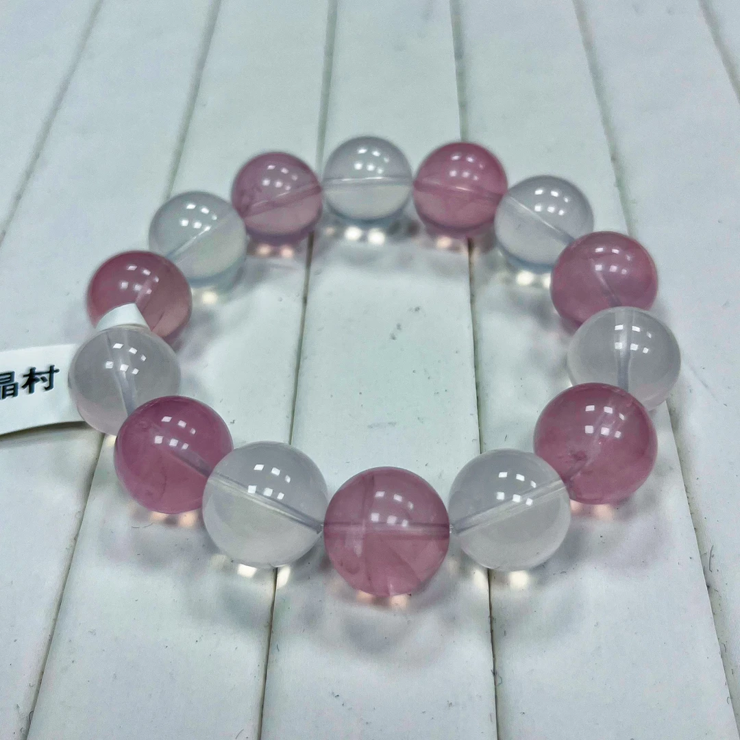 高配朱珠同款水晶手串奶白晶搭配马粉果冻体时尚百搭多样性发一件