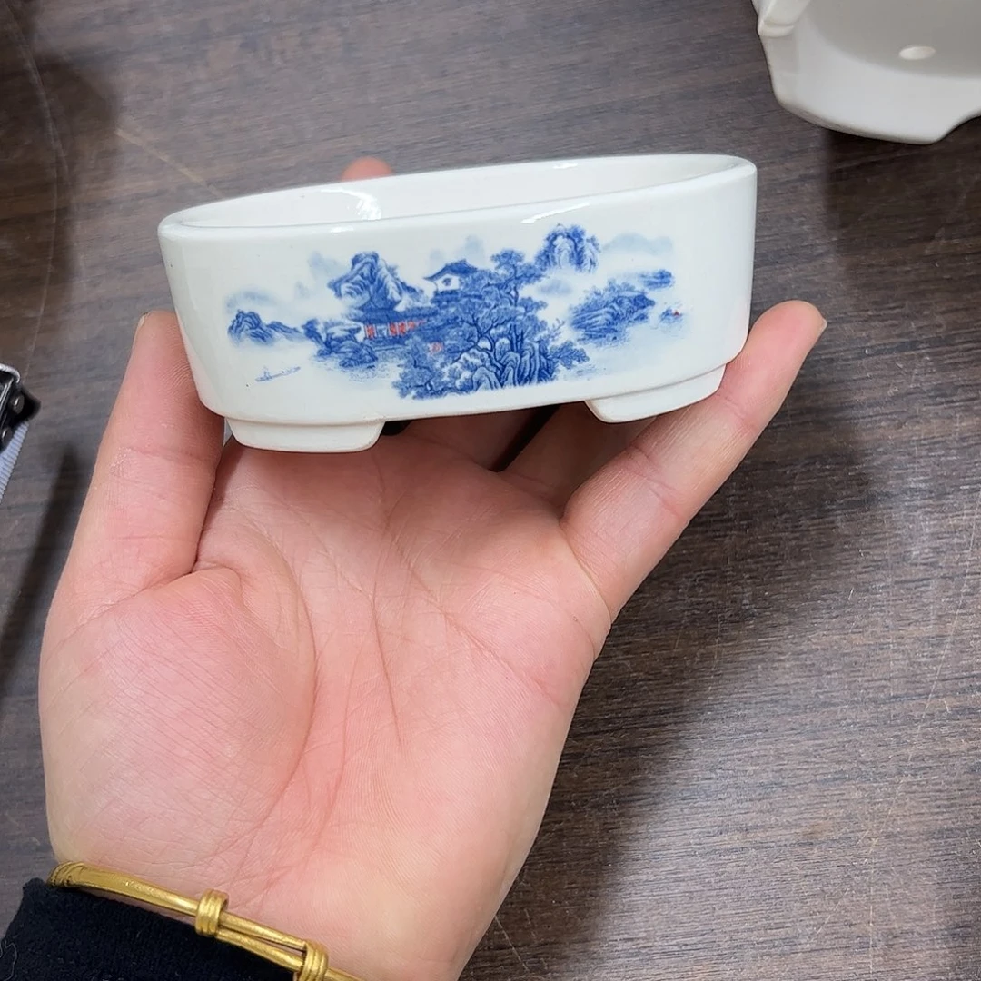 紫砂花盆054号微瑕10/8/3cm