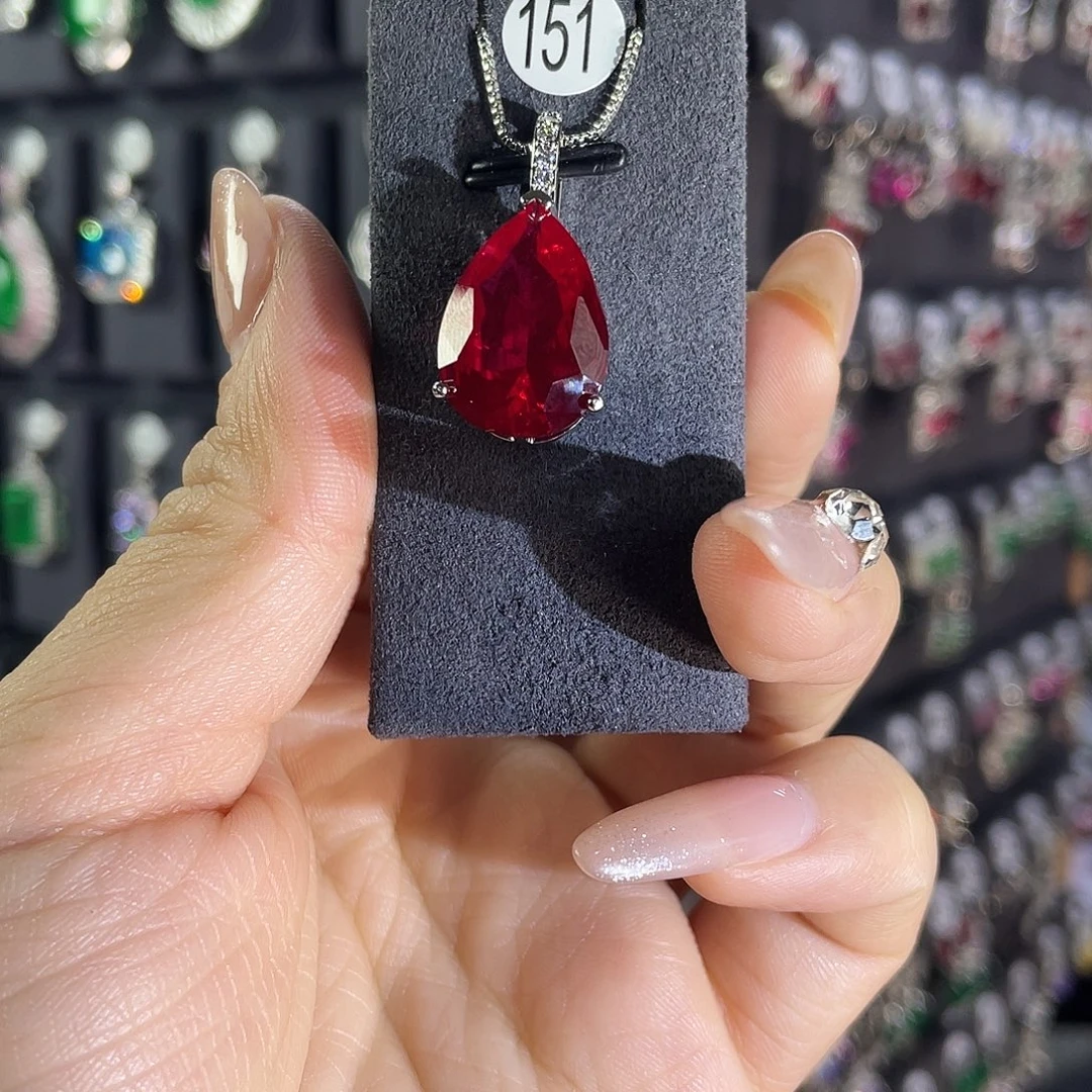 银S925镶嵌颈饰红宝石151