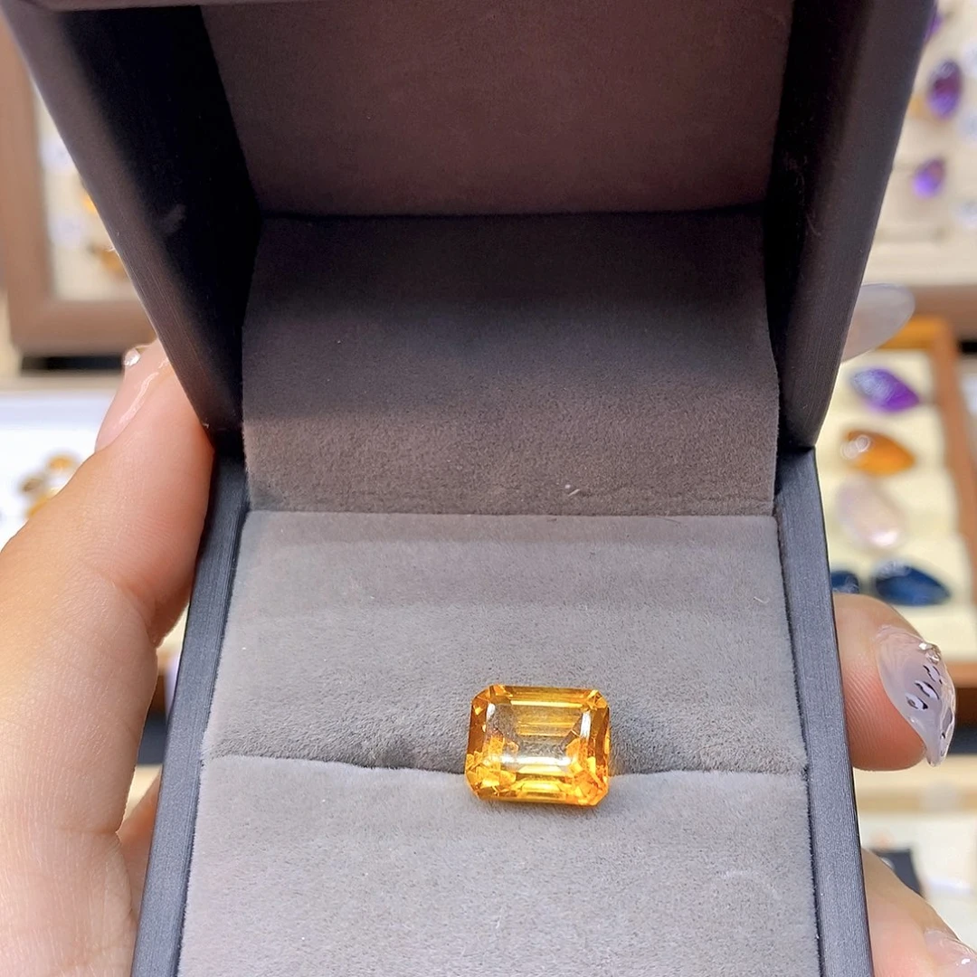 *****珠宝半成品黄晶未镶嵌纯天然黄水晶裸石定制Q