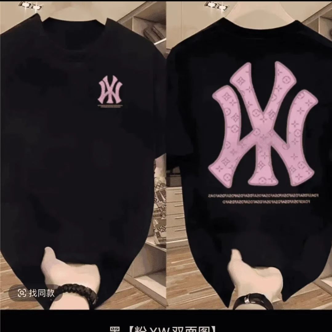 宽松圆领半袖上衣印花T恤时尚夏季休闲韩版潮流ins情侣