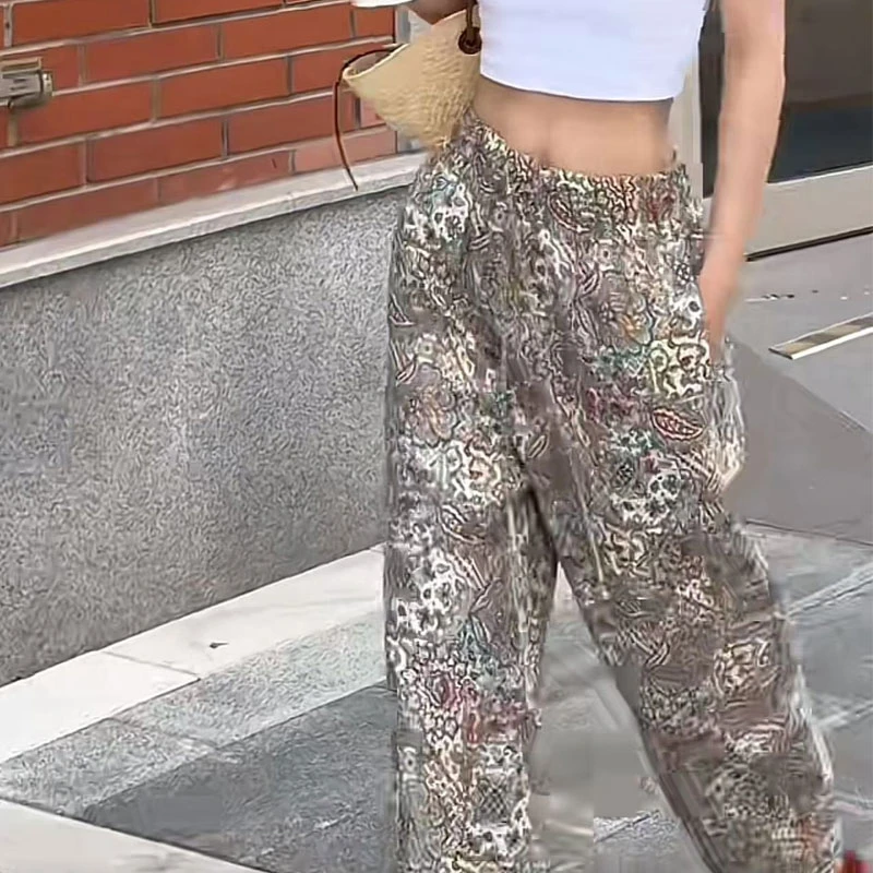 TAOYUNYI【花未眠】设计师新款100汉麻花色直筒休闲裤ZJ52KZ580