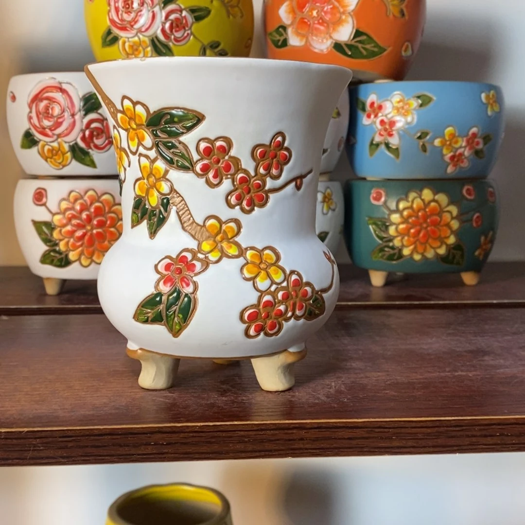 红陶韩式多肉植物花盆