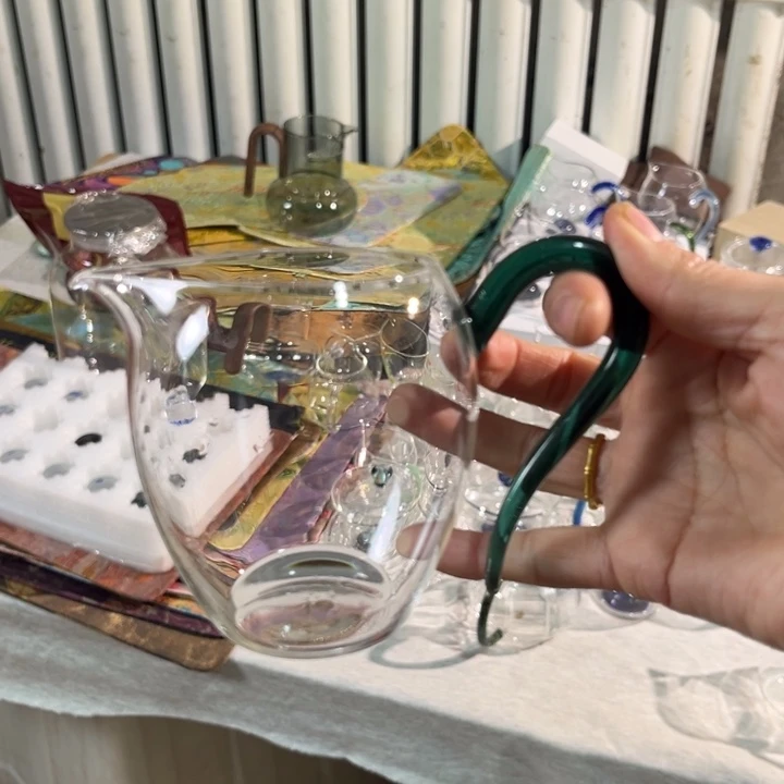 手工艺品玻璃忆然墨绿