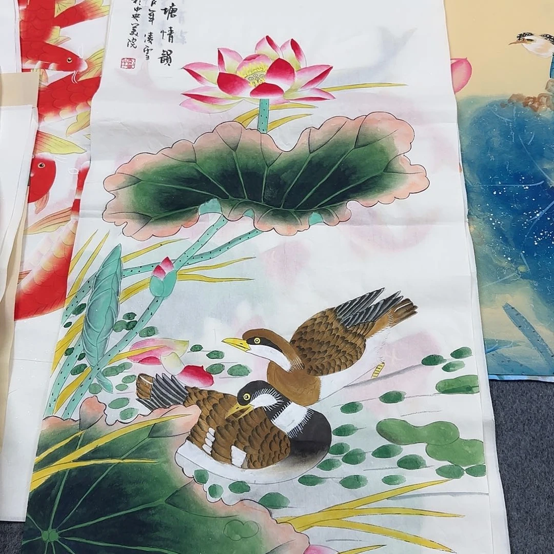 国画尺寸50X100手绘作品