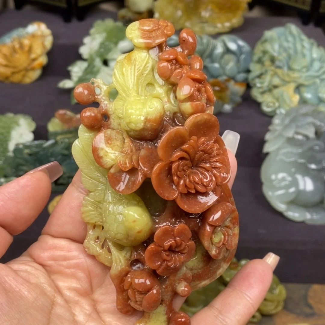 蛇纹石玉未镶嵌吊坠(赠链)涳****聊
