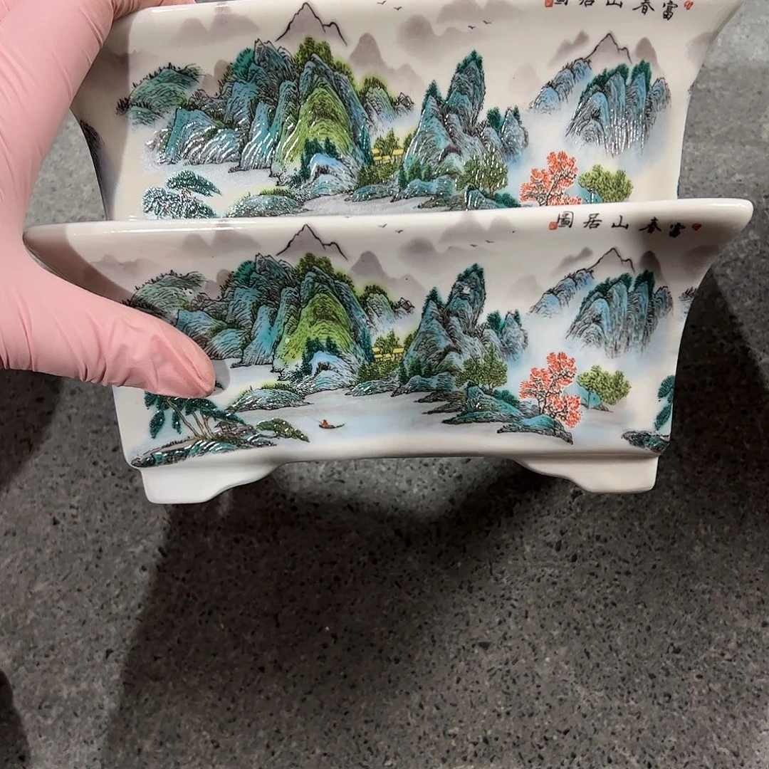 海***川花盆紫砂967号瑕疵2个20/18/8cmm