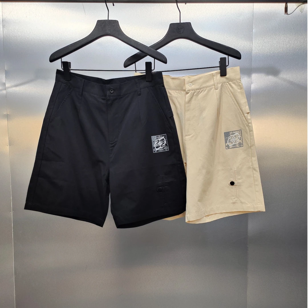 B05-21411-FBF夏季裤腿方块LOGO印花时尚短裤