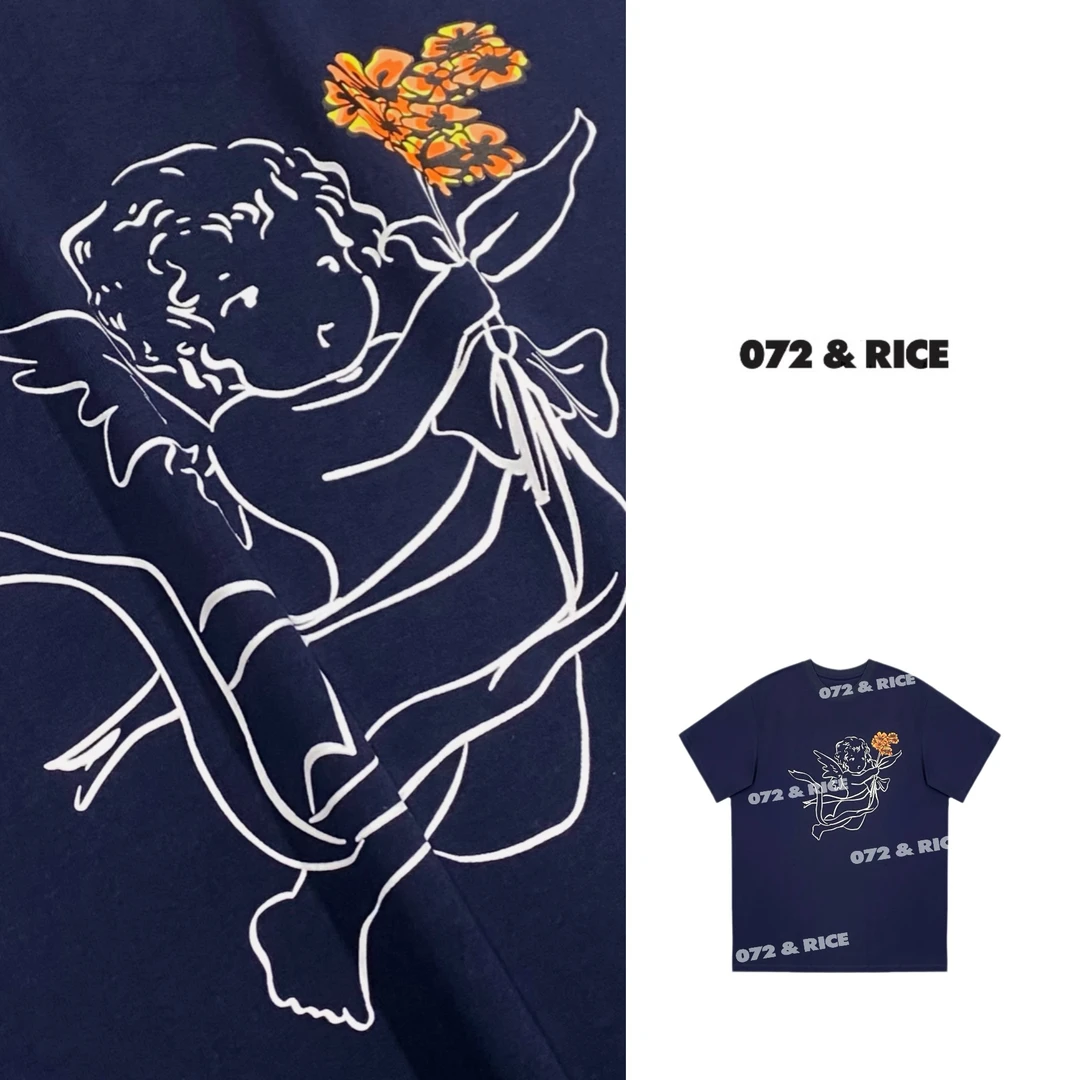 072 & RICE【丘比特】100纯棉 夏季休闲圆领短袖T恤 32XD87