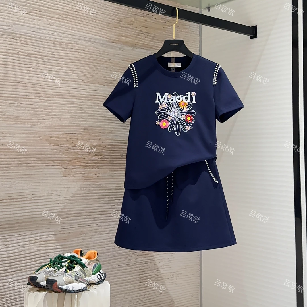 【宠粉价】刺绣猫咪设计褶皱气质高贵显瘦套装JC女款-A3764