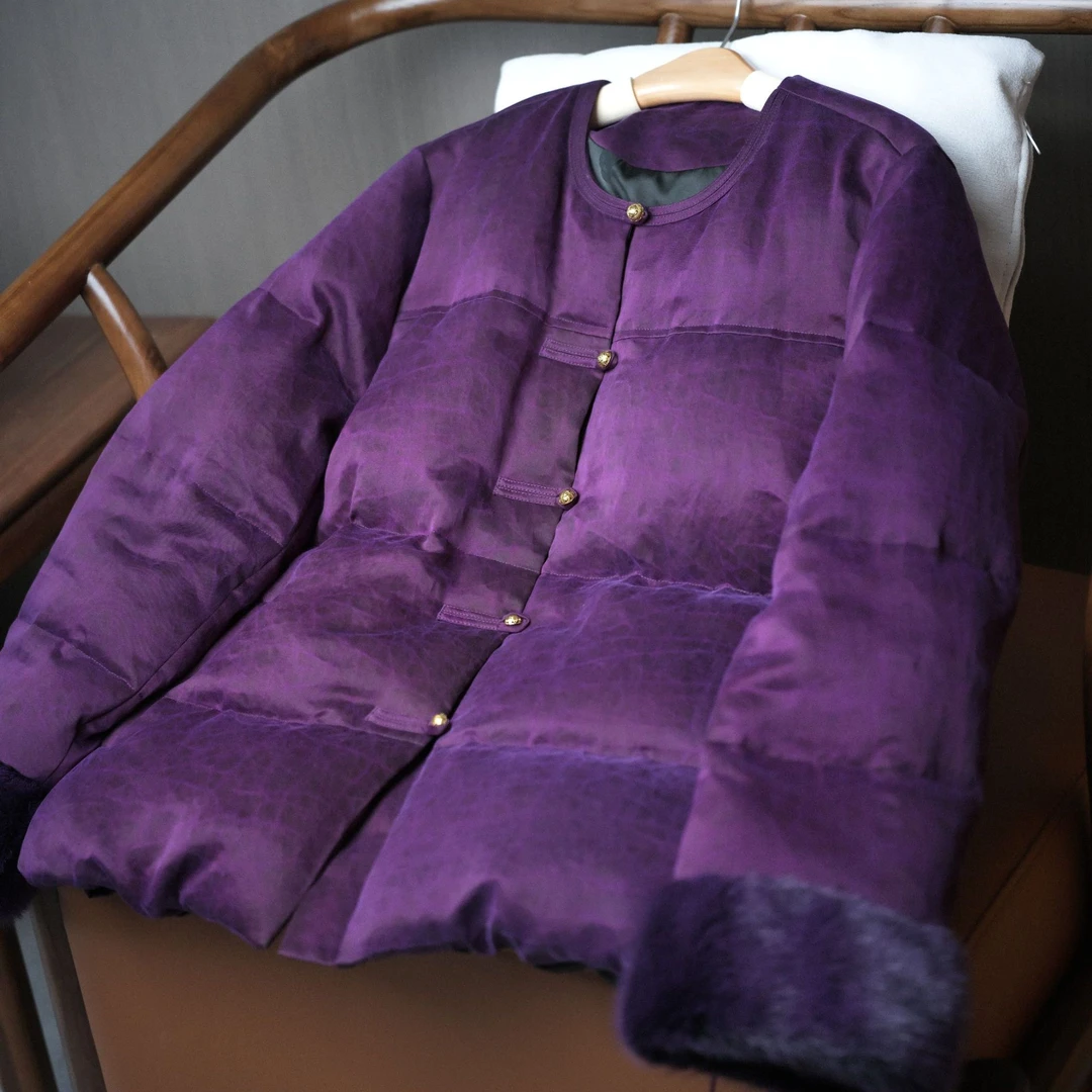 『川黛』新中式国风26姆米满分桑蚕丝鹅绒服DHWW6596