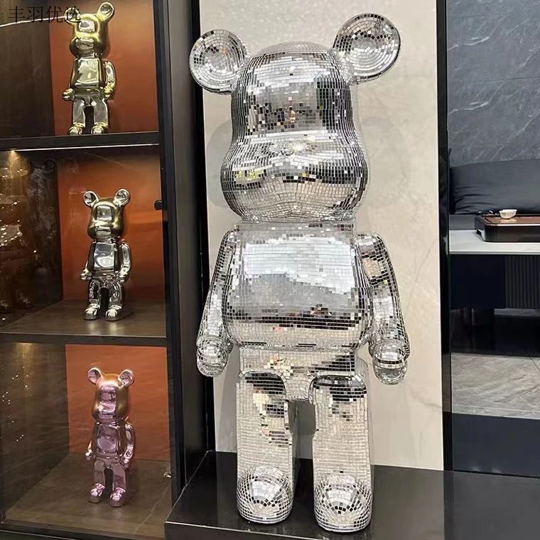 网红亮片暴力熊存钱罐现代简约电视柜轻奢大号落地创意装饰品摆件