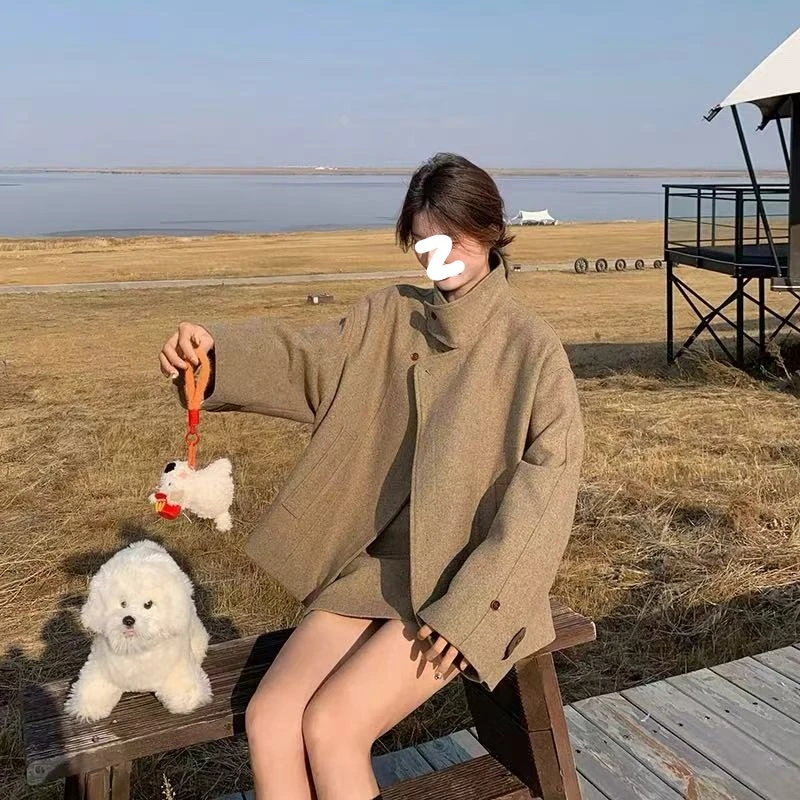 驼色毛呢套装裙女深秋冬季2025新款穿搭一整套高级感半身裙两件套