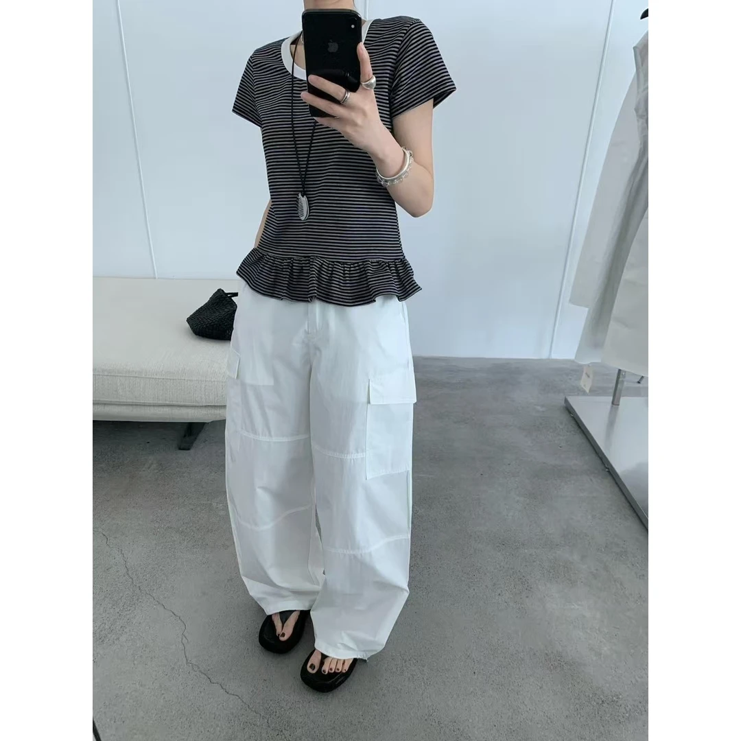 24918#TG#奶呼呼的！休闲百搭工装宽松裤（福利）