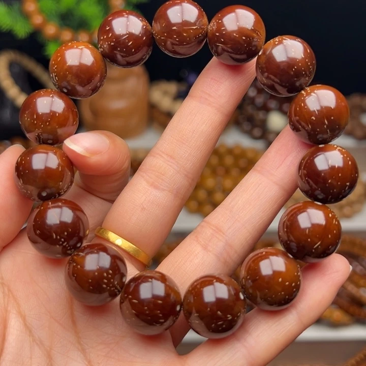 紫金鼠手串卡16半实心满天星光珠