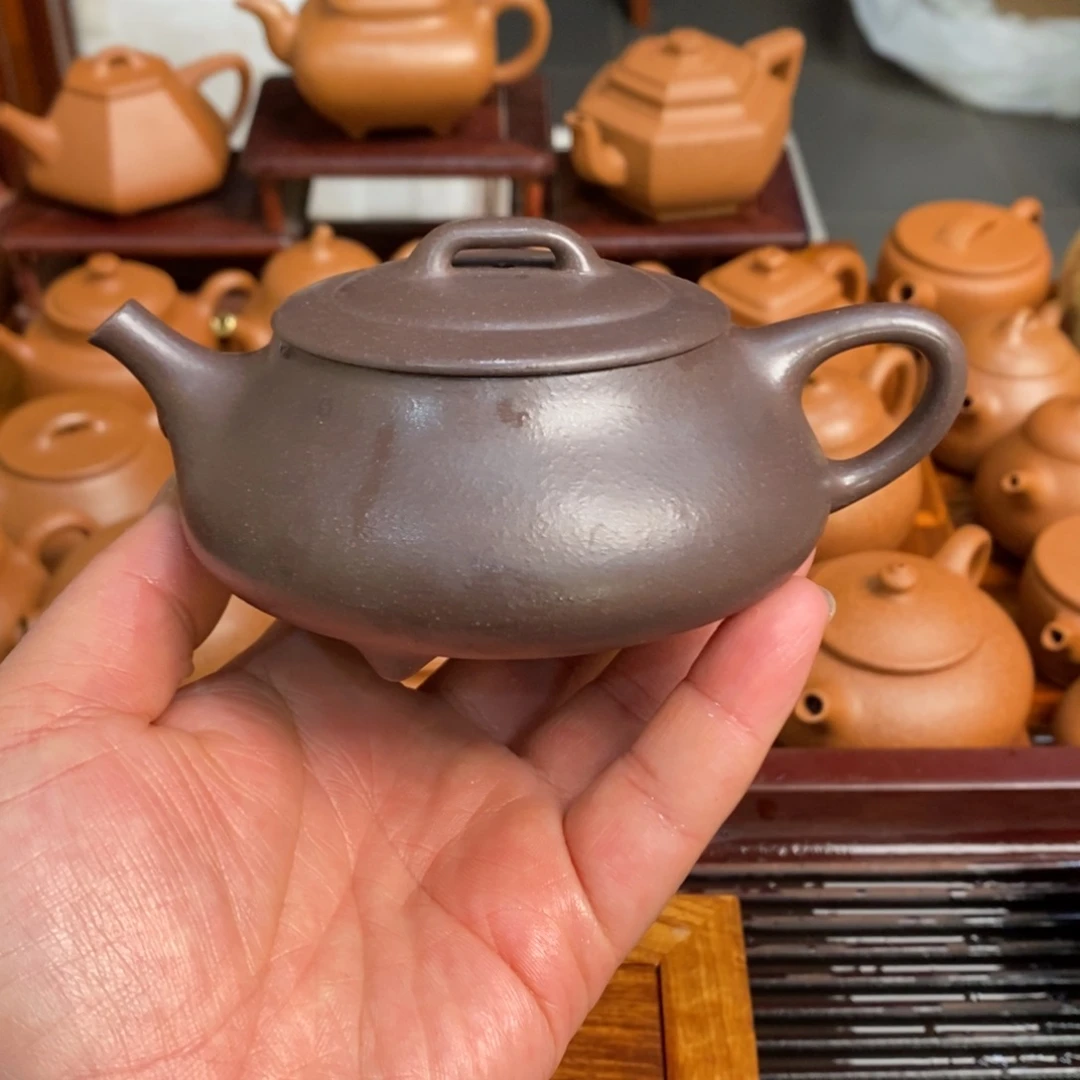 茶壶紫砂紫砂壶天青简瓢