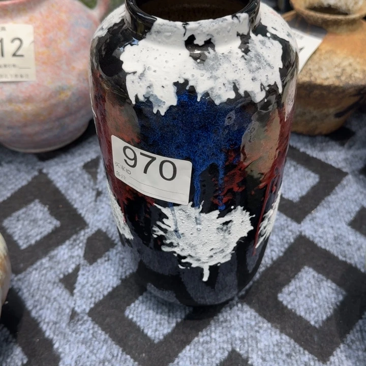 摆件景德镇高温花器编码970高29口7默认无孔
