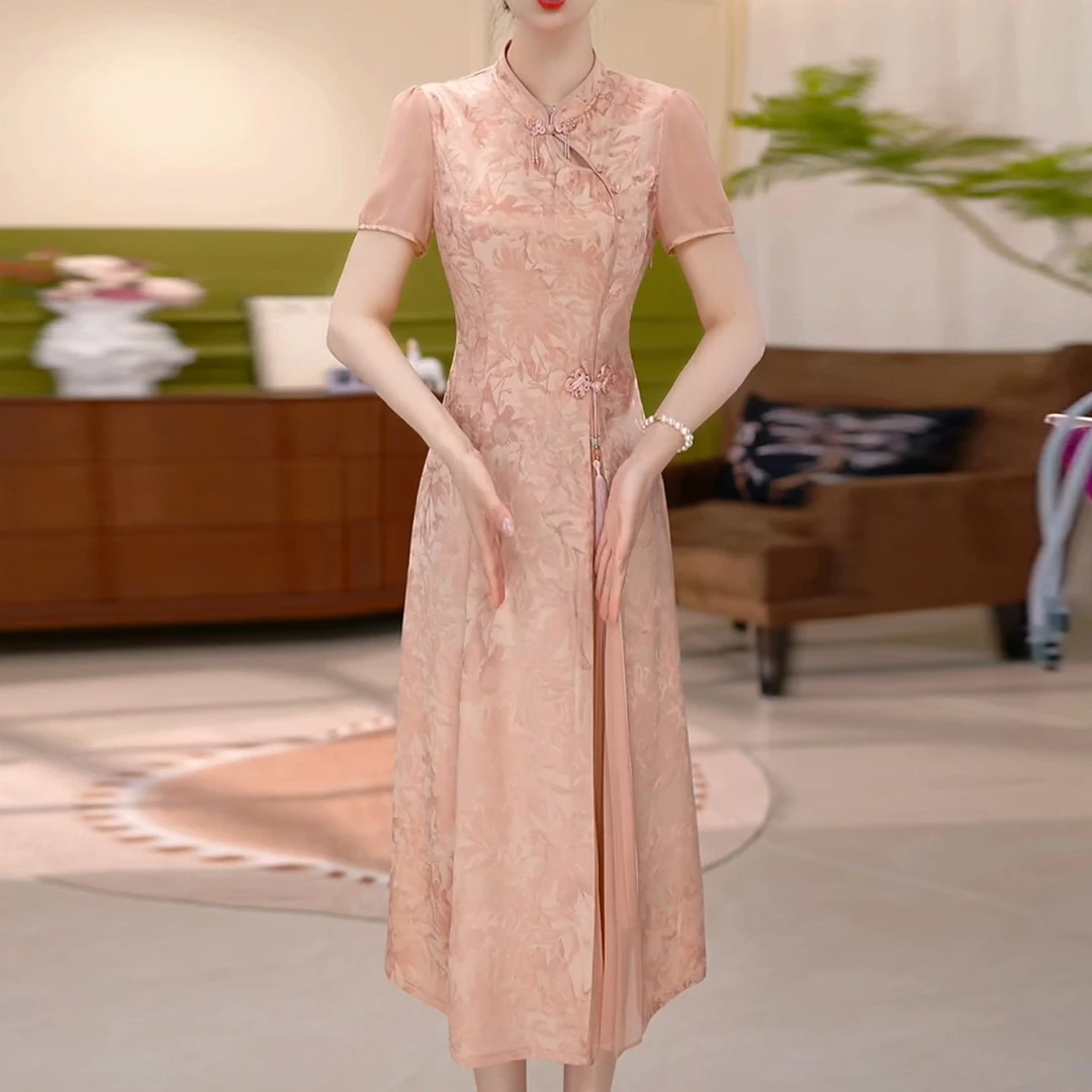 新中式国风改良旗袍连衣裙新款女夏气质妈妈高端年轻日常送考