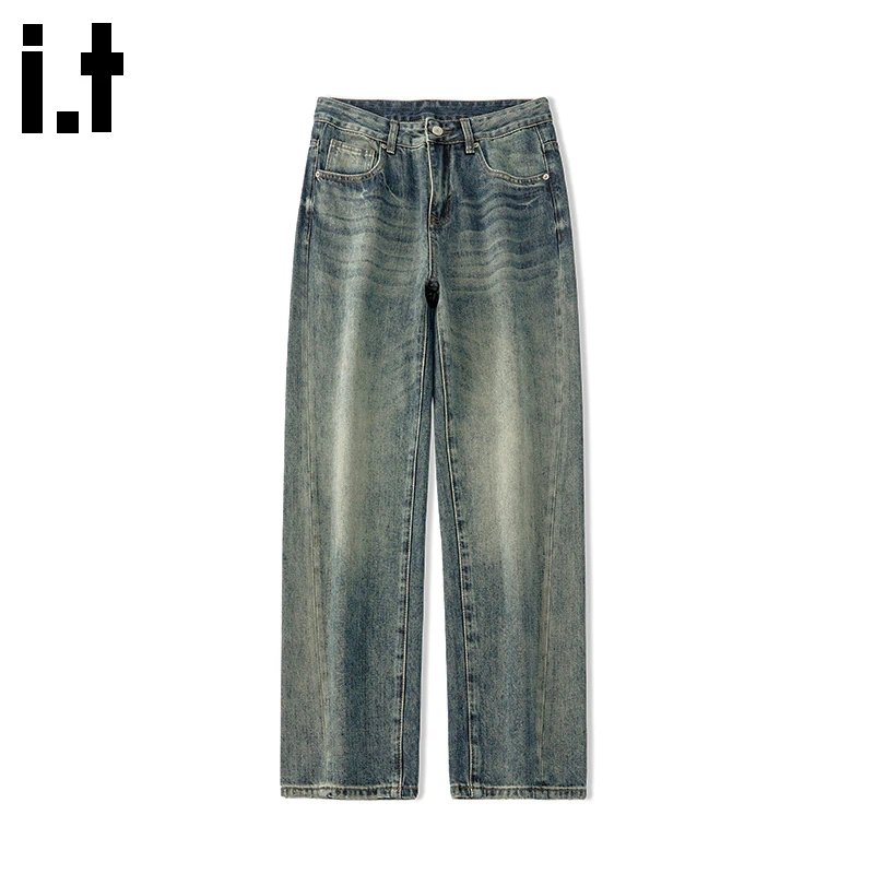 i.t:CHOCOOLATE美式复古牛仔裤男士2025秋冬新款宽松直筒阔腿裤子