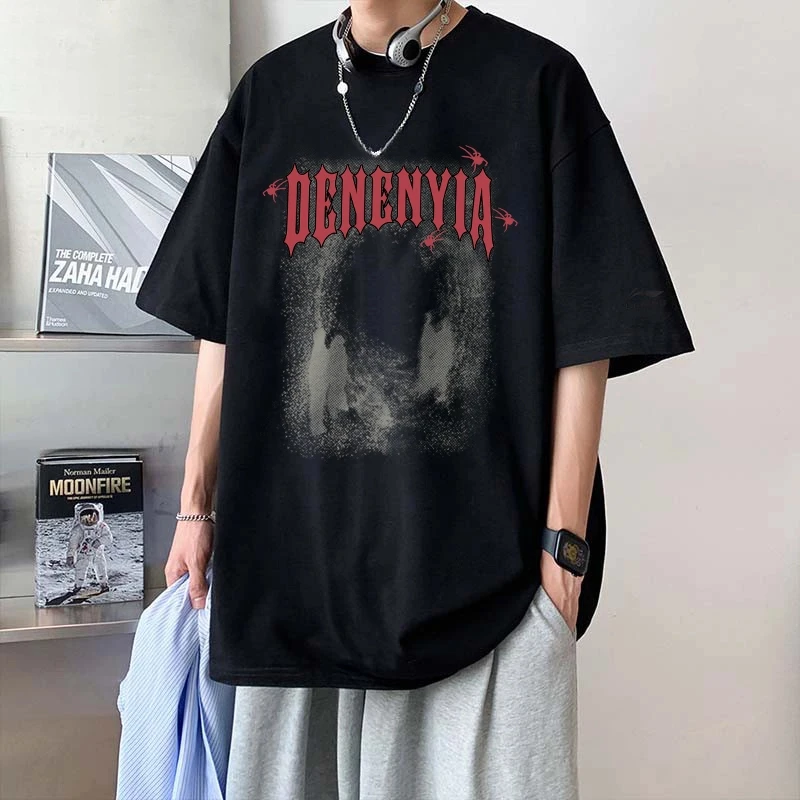 潮牌潮流简约ins宽松夏季纯棉2025新款高级感男装休闲风圆领t恤潮