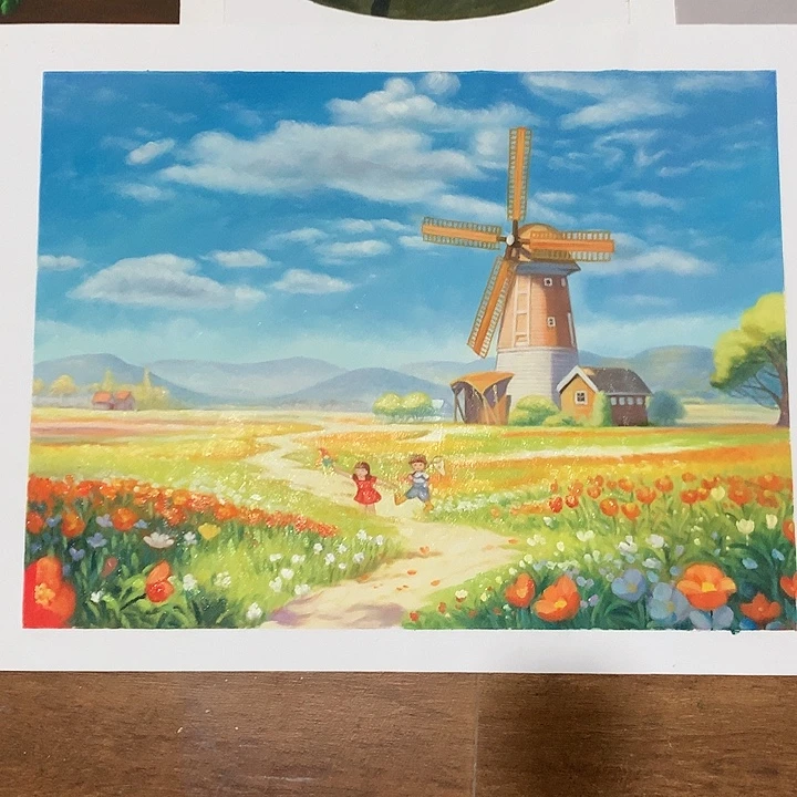 油画60*80卡通动漫风景