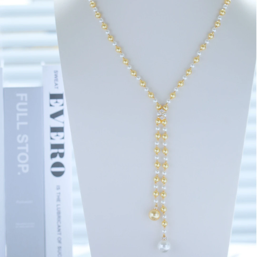 925银仿珍珠银制品 施家珍珠项链女开开链长款百搭轻奢小众高级感