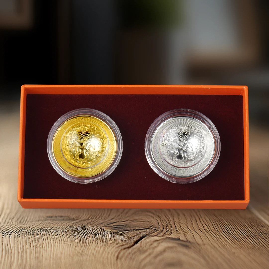 马到成功创意金银碗摆件