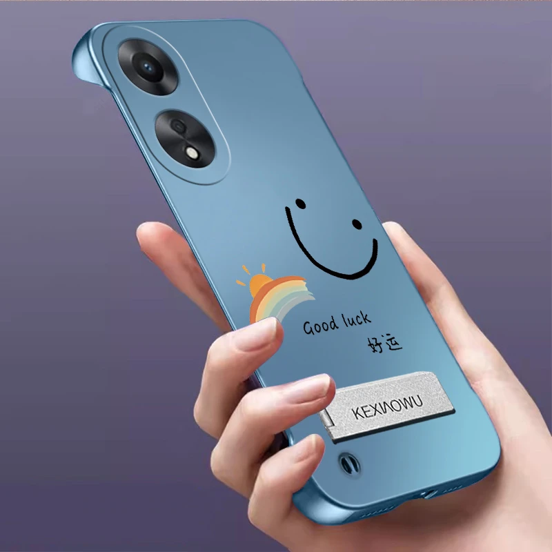 适用OPPOA58手机壳无边框支架超薄时尚彩虹亲肤感散热裸感保护套