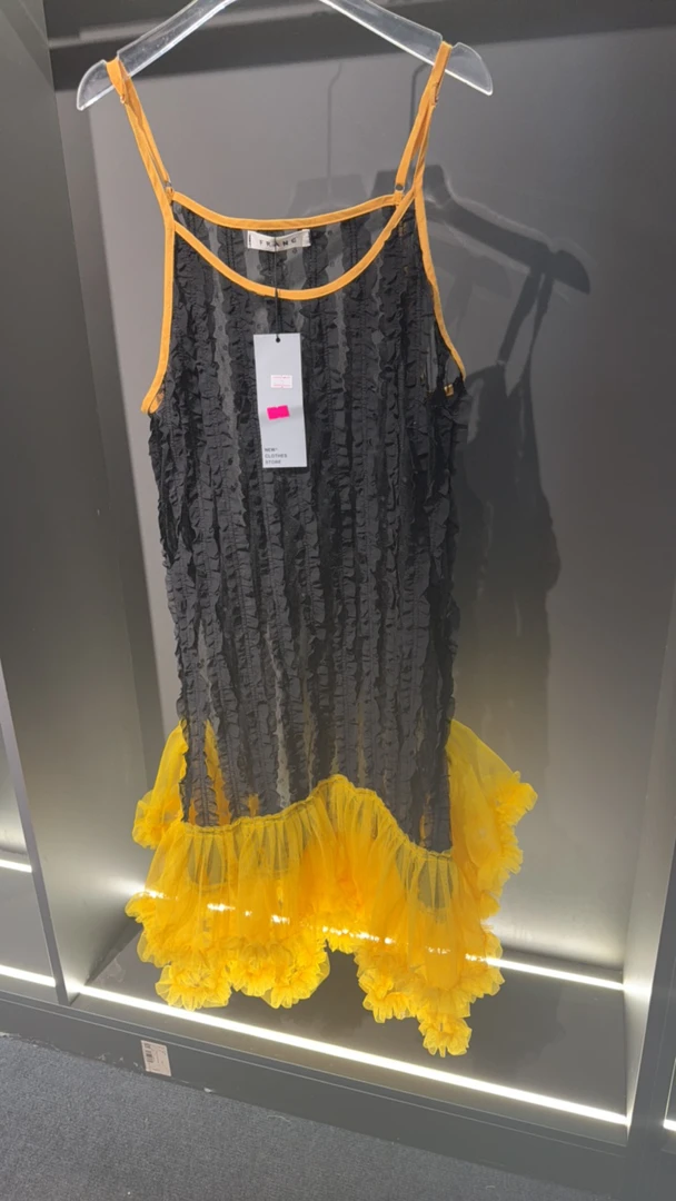 法式宫廷风网纱无袖宽松减龄大摆A连衣裙2389