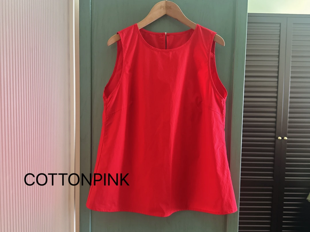 COTTONPINK女装纯色简约百搭棉料休闲无袖背心女