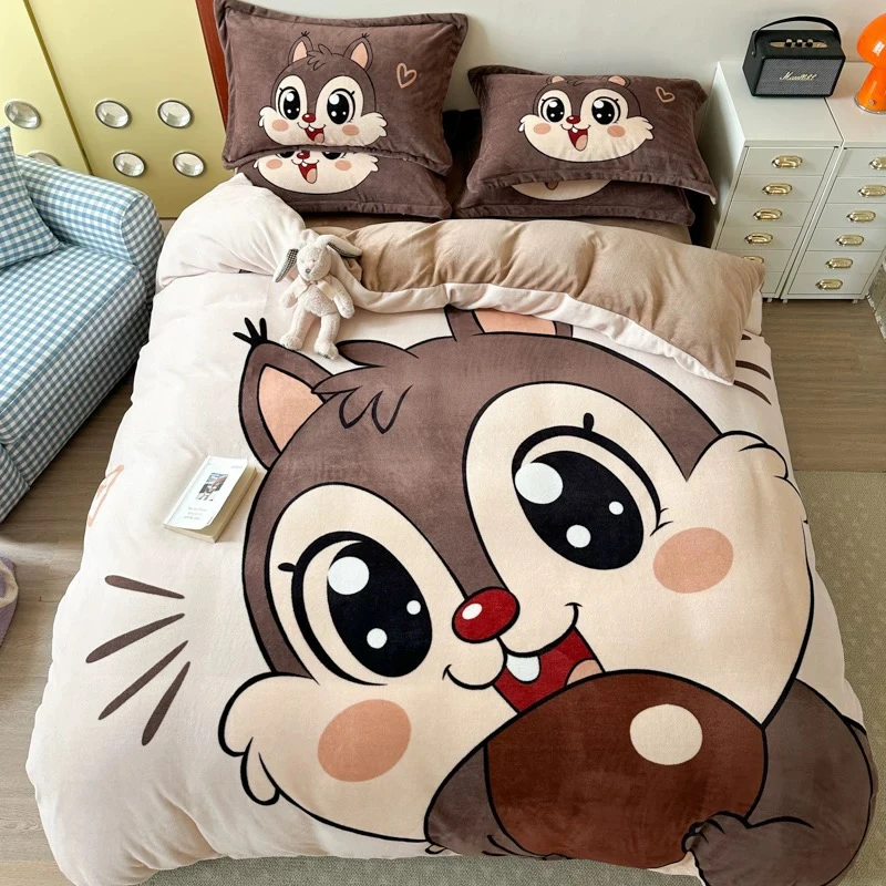 【大版卡通】牛奶绒单被套 尺寸1.5*2米 冬季牛奶绒单人被罩防静电