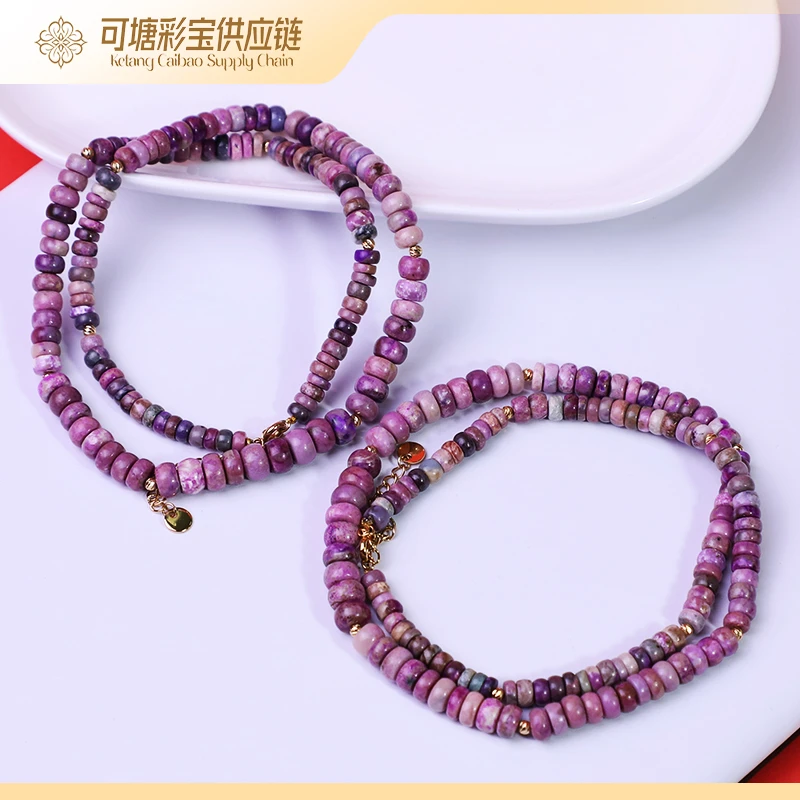 南非舒俱来 欧若风 仙女款18K金粉桃红樱花舒俱来项链 多样性发一