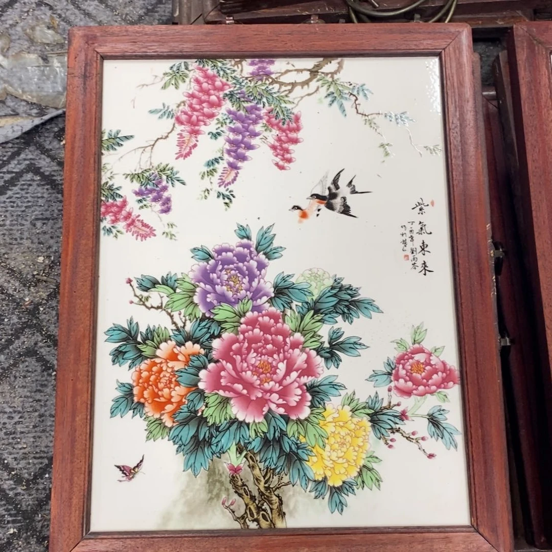 瓷片37*28*1景德镇瓷板画柴窑烧制