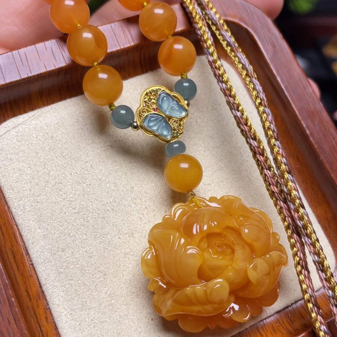 蜜蜡颈饰未镶嵌项链