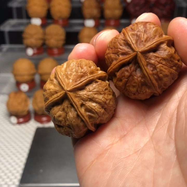 椋***鸟文玩核桃把件100鸿运四棱