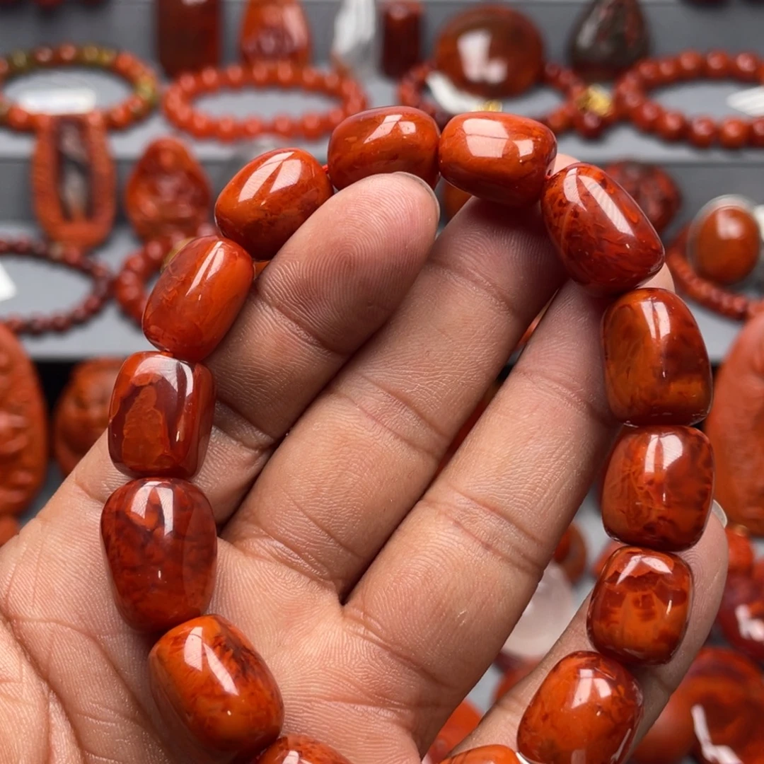 南红玛瑙未镶嵌珠宝奇石单圈