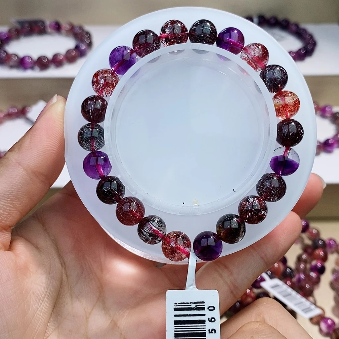 水晶未镶嵌手链黑加仑超七8+